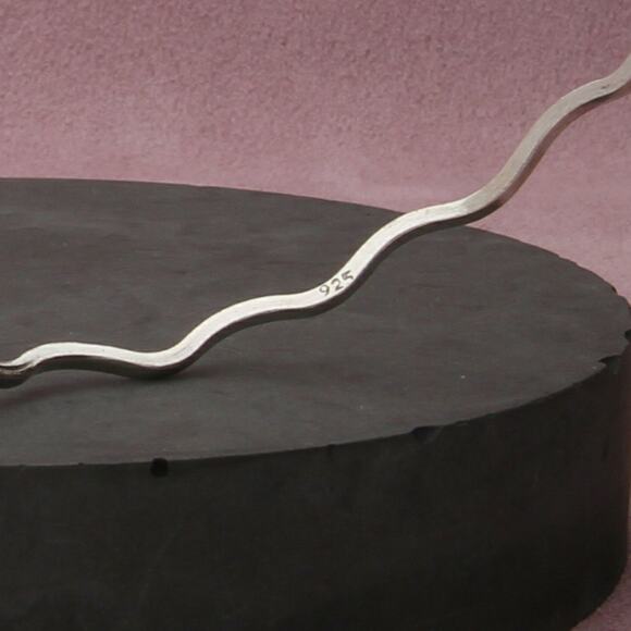 sterling silver dainty wavy stack bangle bracelet size 8in - Picture 3 of 3